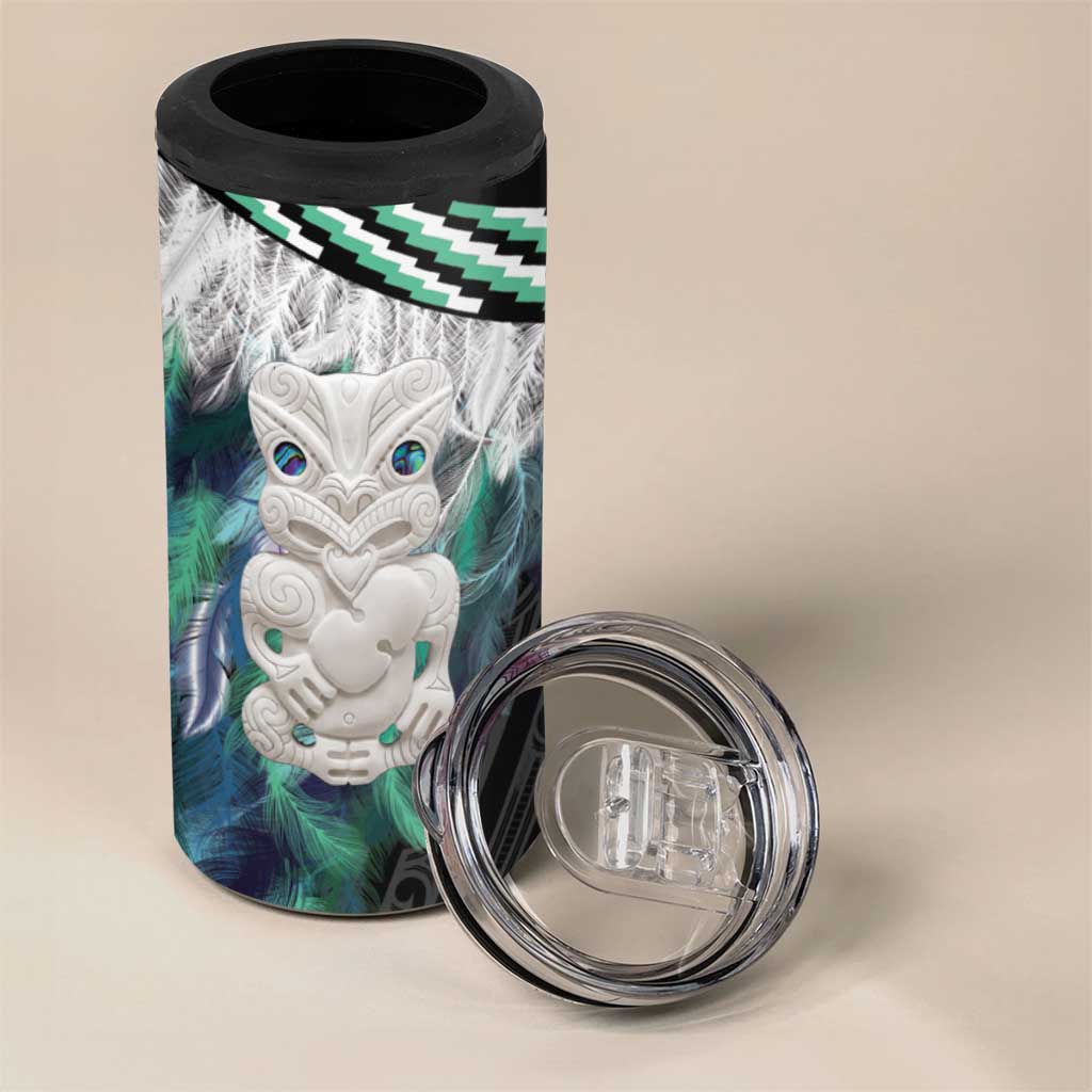 Aotearoa Korowai Motif 4 in 1 Can Cooler Tumbler Hei Tiki Poutama Maori Pattern LT14 - Polynesian Pride