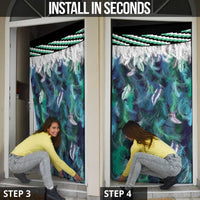 Aotearoa Korowai Motif Door Cover Hei Tiki Poutama Maori Pattern - Polynesian Pride