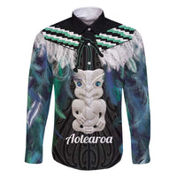 Aotearoa Korowai Motif Family Matching Long Sleeve Bodycon Dress and Hawaiian Shirt Hei Tiki Poutama Maori Pattern