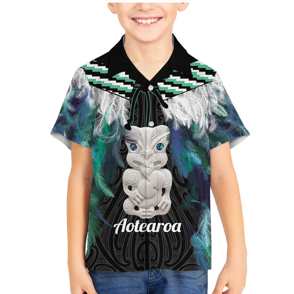 Aotearoa Korowai Motif Family Matching Mermaid Dress and Hawaiian Shirt Hei Tiki Poutama Maori Pattern