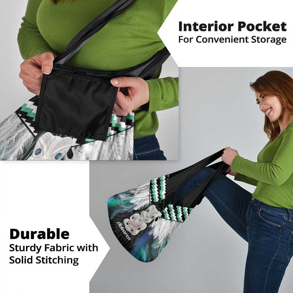 Aotearoa Korowai Motif Grocery Bag Hei Tiki Poutama Maori Pattern