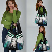 Aotearoa Korowai Motif Grocery Bag Hei Tiki Poutama Maori Pattern