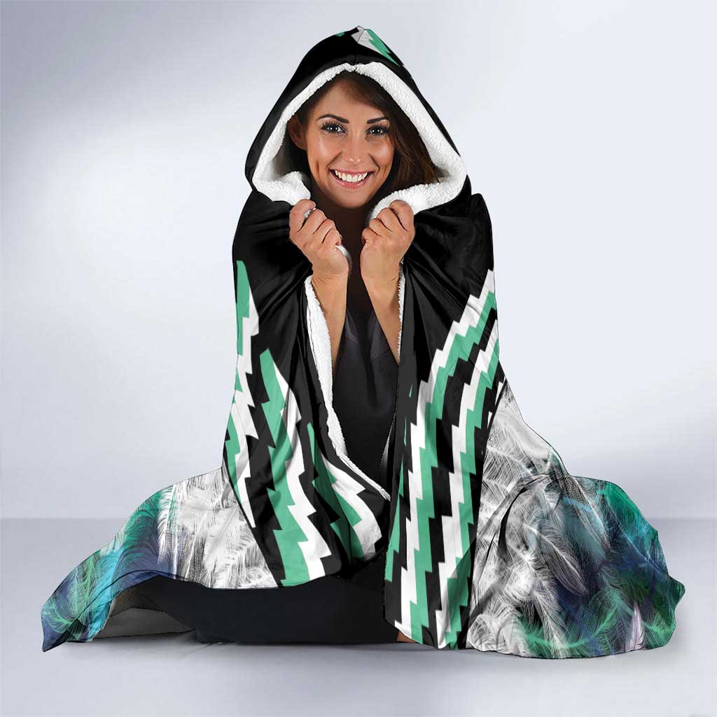 Aotearoa Korowai Motif Hooded Blanket Hei Tiki Poutama Maori Pattern LT14 - Polynesian Pride