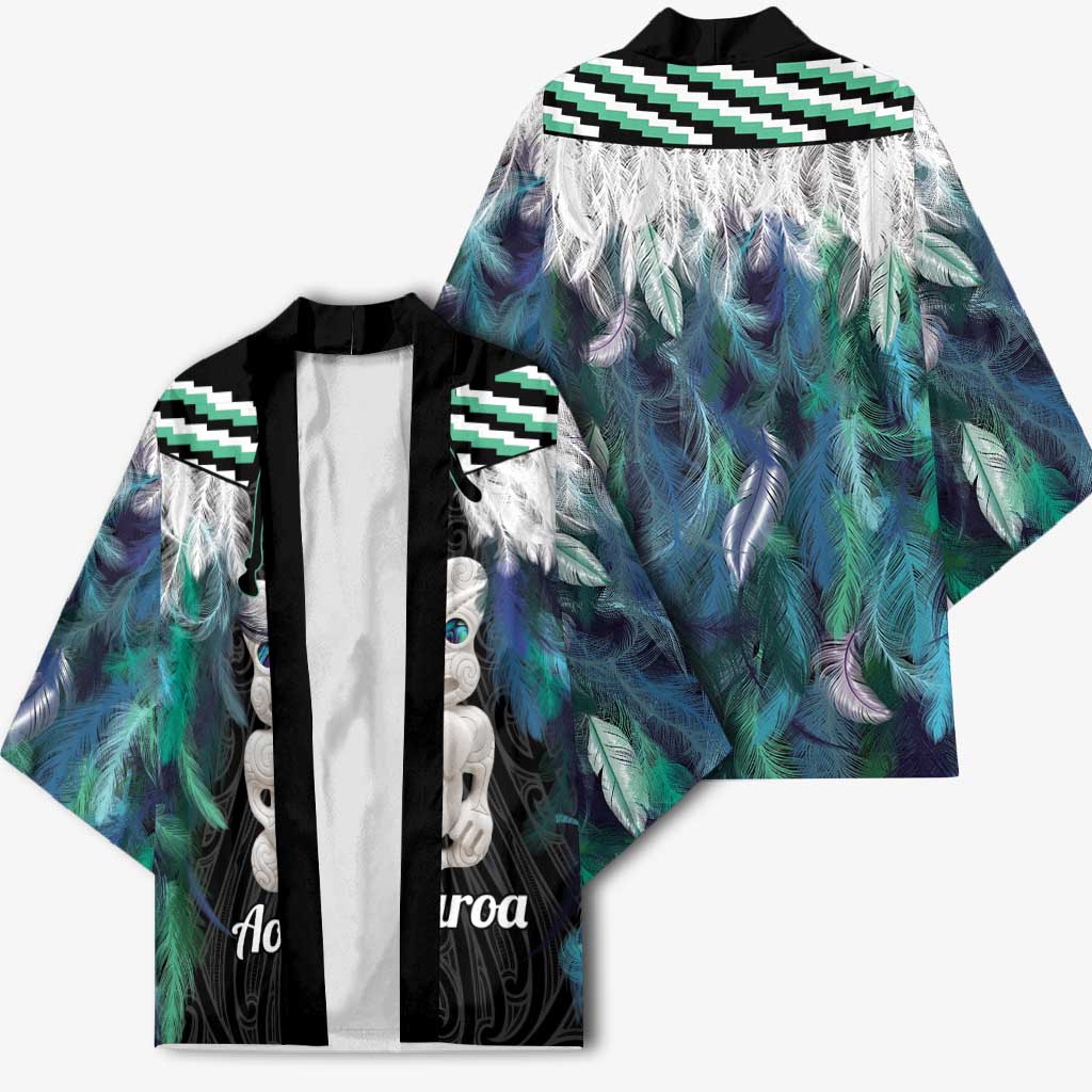 Aotearoa Korowai Motif Kimono Hei Tiki Poutama Maori Pattern - Polynesian Pride