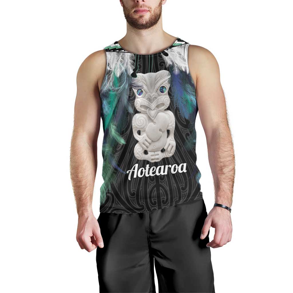 Aotearoa Korowai Motif Men Tank Top Hei Tiki Poutama Maori Pattern LT14 - Polynesian Pride
