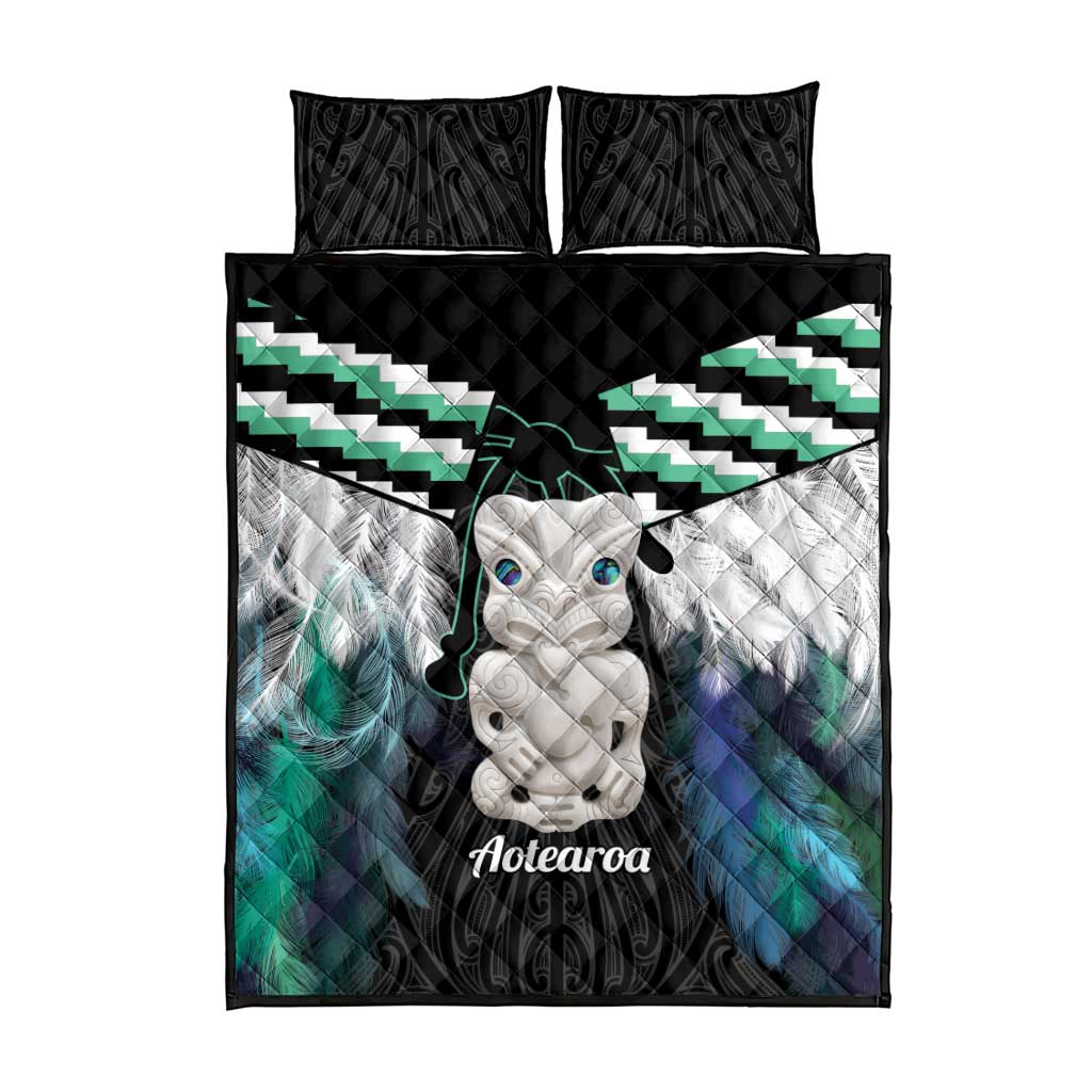 Aotearoa Korowai Motif Quilt Bed Set Hei Tiki Poutama Maori Pattern LT14 - Polynesian Pride