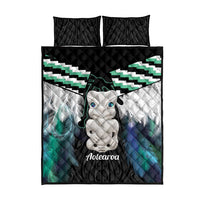 Aotearoa Korowai Motif Quilt Bed Set Hei Tiki Poutama Maori Pattern LT14 - Polynesian Pride