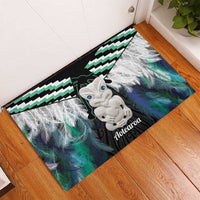 Aotearoa Korowai Motif Rubber Doormat Hei Tiki Poutama Maori Pattern LT14 - Polynesian Pride