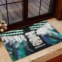 Aotearoa Korowai Motif Rubber Doormat Hei Tiki Poutama Maori Pattern LT14 - Polynesian Pride