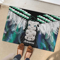 Aotearoa Korowai Motif Rubber Doormat Hei Tiki Poutama Maori Pattern LT14 - Polynesian Pride