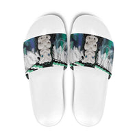 Aotearoa Korowai Motif Slide Sandals Hei Tiki Poutama Maori Pattern - Polynesian Pride
