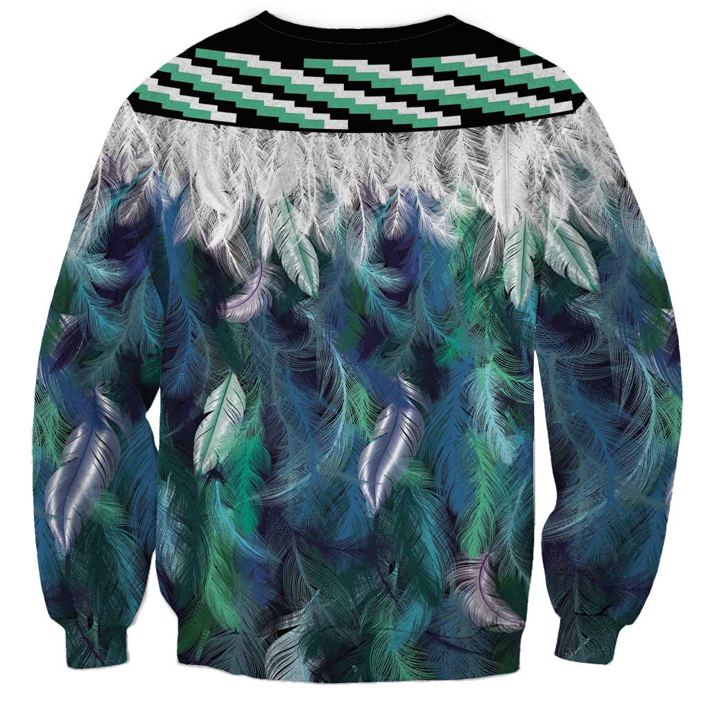 Aotearoa Korowai Motif Sweatshirt Hei Tiki Poutama Maori Pattern LT14 - Polynesian Pride