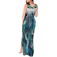 Aotearoa Korowai Motif Tank Maxi Dress Hei Tiki Poutama Maori Pattern