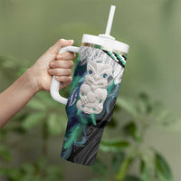 Aotearoa Korowai Motif Tumbler With Handle Hei Tiki Poutama Maori Pattern