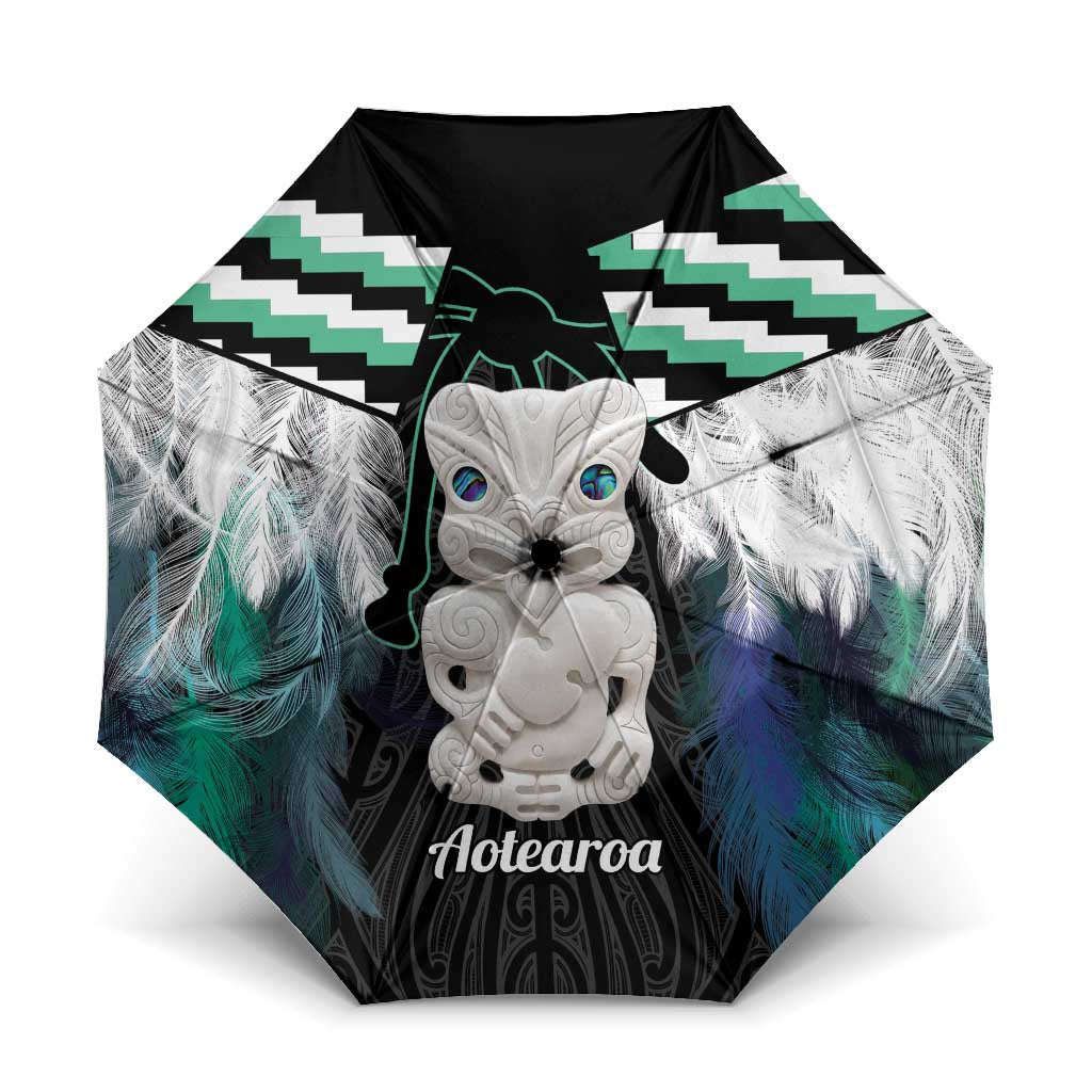 Aotearoa Korowai Motif Umbrella Hei Tiki Poutama Maori Pattern - Polynesian Pride
