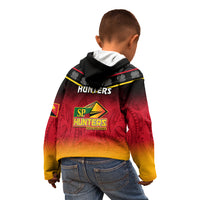 Papua New Guinea Rugby Kid Hoodie PNG Hunters Polynesian Black LT14 - Polynesian Pride