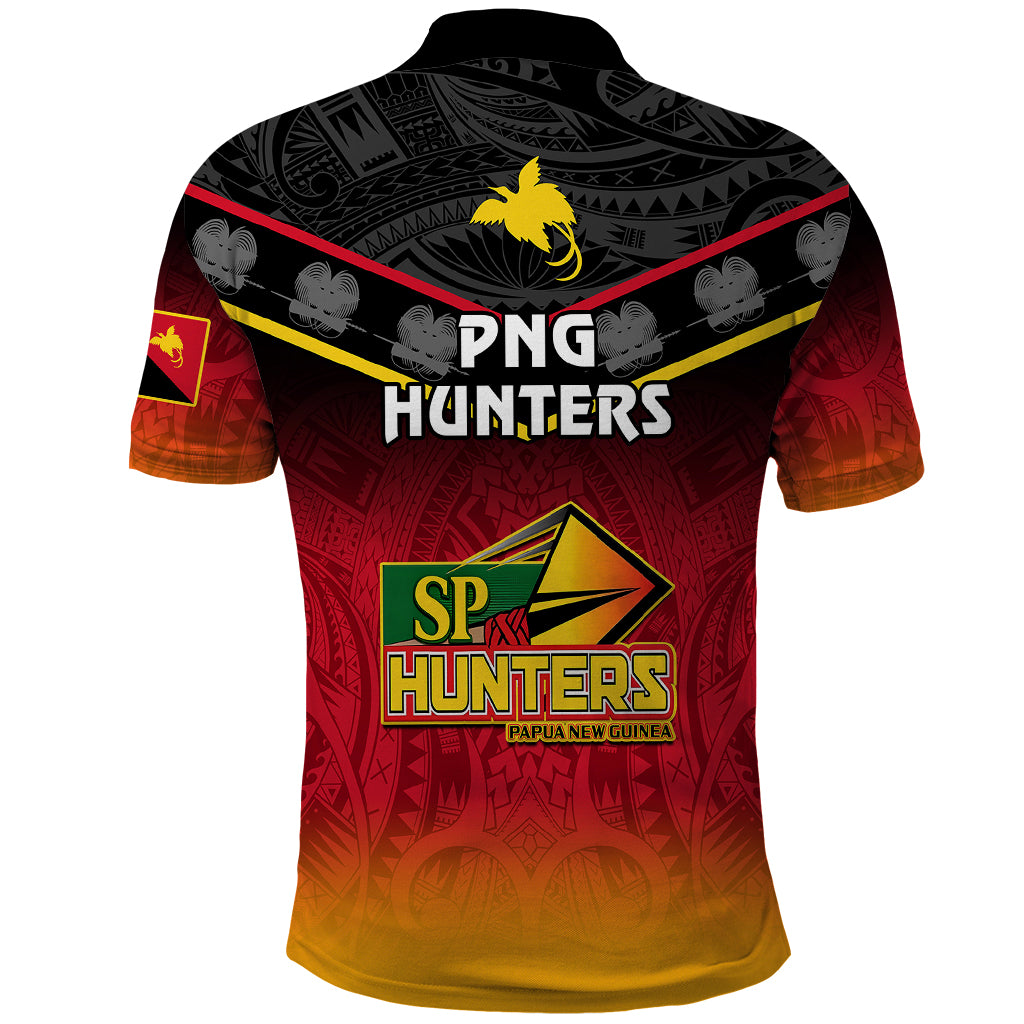 Papua New Guinea Rugby Polo Shirt PNG Hunters Polynesian Black LT14 - Polynesian Pride