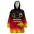 Papua New Guinea Rugby Wearable Blanket Hoodie PNG Hunters Polynesian Black LT14 One Size Black - Polynesian Pride