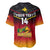 Personalised Papua New Guinea Rugby Baseball Jersey PNG Hunters Polynesian Black LT14 - Polynesian Pride