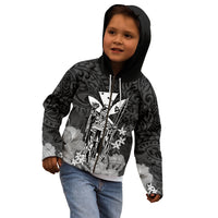 Polynesian Pride King Kamehameha Day Hawaii Kid Hoodie Polynesia Tribal Kanaka And Hibiscus Black LT14 - Polynesian Pride