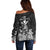 Polynesian Pride King Kamehameha Day Hawaii Off Shoulder Sweater Polynesia Tribal Kanaka And Hibiscus Black LT14 - Polynesian Pride