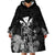 Polynesian Pride King Kamehameha Day Hawaii Wearable Blanket Hoodie Polynesia Tribal Kanaka And Hibiscus Black LT14 - Polynesian Pride