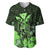 Polynesian Pride King Kamehameha Day Hawaii Baseball Jersey Polynesia Tribal Kanaka And Hibiscus Green LT14 Green - Polynesian Pride