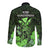Polynesian Pride King Kamehameha Day Hawaii Long Sleeve Button Shirt Polynesia Tribal Kanaka And Hibiscus Green LT14 - Polynesian Pride