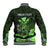 Personalised King Kamehameha Day Hawaii Baseball Jacket Polynesia Tribal Kanaka And Hibiscus Green LT14 - Polynesian Pride