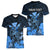 Personalised King Kamehameha Day Hawaii Women V Neck T Shirt Polynesia Tribal Kanaka And Hibiscus Blue LT14 - Polynesian Pride