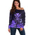 Polynesian Pride King Kamehameha Day Hawaii Off Shoulder Sweater Polynesia Tribal Kanaka And Hibiscus Purple LT14 Women Purple - Polynesian Pride