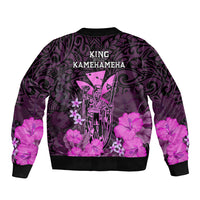 Polynesian Pride King Kamehameha Day Hawaii Bomber Jacket Polynesia Tribal Kanaka And Hibiscus Pink LT14 - Polynesian Pride