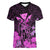 Polynesian Pride King Kamehameha Day Hawaii Women V Neck T Shirt Polynesia Tribal Kanaka And Hibiscus Pink LT14 Female Pink - Polynesian Pride