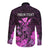Personalised King Kamehameha Day Hawaii Long Sleeve Button Shirt Polynesia Tribal Kanaka And Hibiscus Pink LT14 - Polynesian Pride