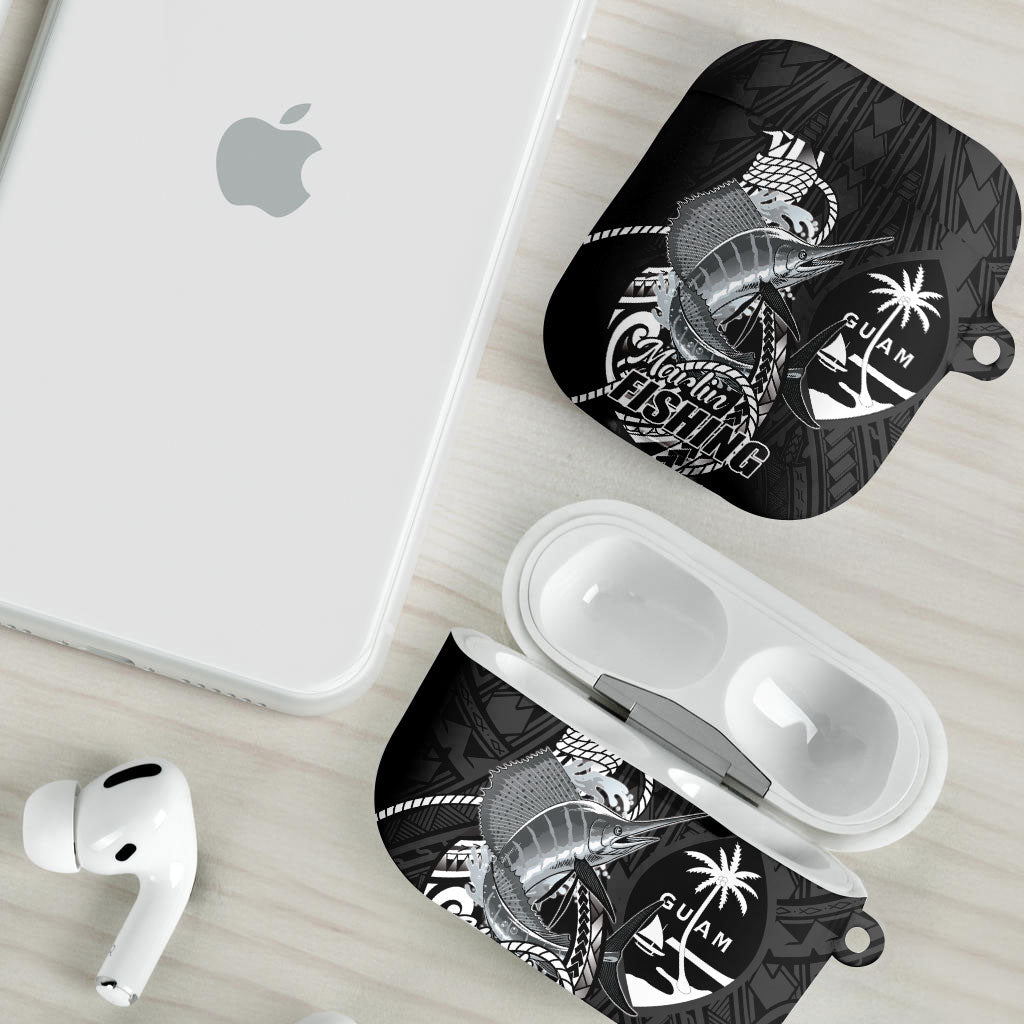 Guam Blue Marlin Fishing AirPods Case Guahan Fish Hook Tattoo Black Version LT14 - Polynesian Pride