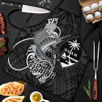 Guam Blue Marlin Fishing Apron Guahan Fish Hook Tattoo Black Version LT14 Black - Polynesian Pride