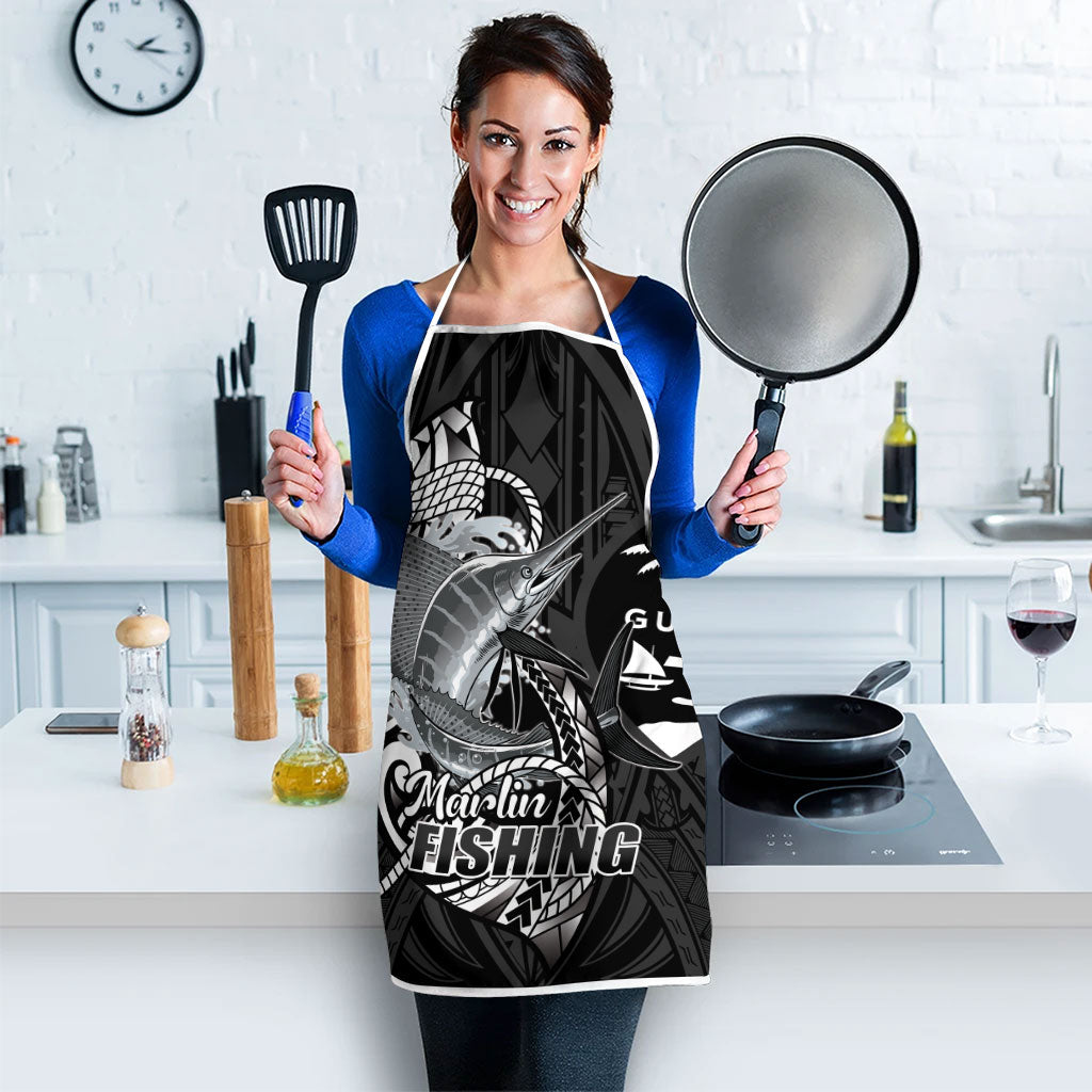 Guam Blue Marlin Fishing Apron Guahan Fish Hook Tattoo Black Version LT14 - Polynesian Pride