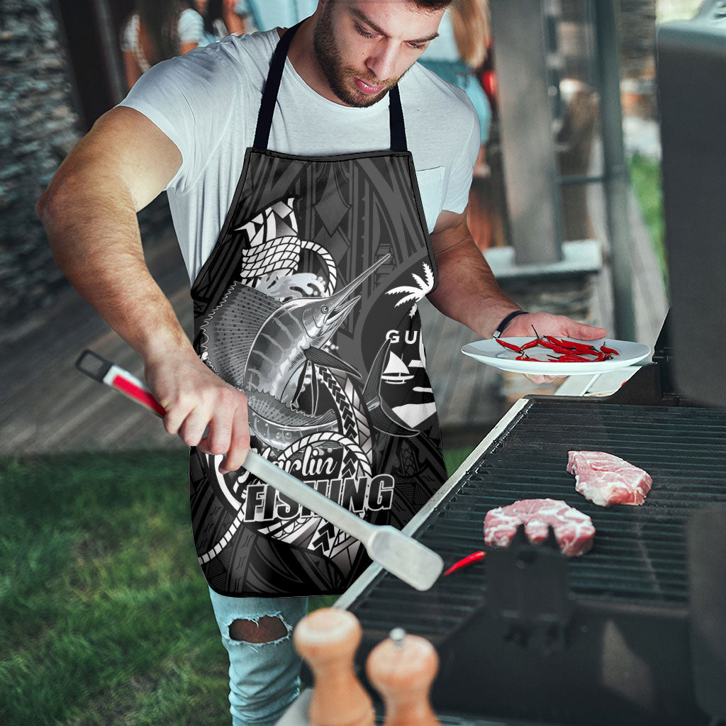 Guam Blue Marlin Fishing Apron Guahan Fish Hook Tattoo Black Version LT14 - Polynesian Pride