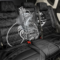 Guam Blue Marlin Fishing Back Car Seat Cover Guahan Fish Hook Tattoo Black Version LT14 - Polynesian Pride