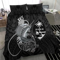 Guam Blue Marlin Fishing Bedding Set Guahan Fish Hook Tattoo Black Version LT14 - Polynesian Pride