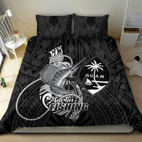 Guam Blue Marlin Fishing Bedding Set Guahan Fish Hook Tattoo Black Version LT14 - Polynesian Pride