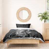 Guam Blue Marlin Fishing Bedding Set Guahan Fish Hook Tattoo Black Version LT14 - Polynesian Pride