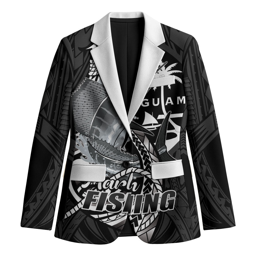 Guam Blue Marlin Fishing Blazer Guahan Fish Hook Tattoo Black Version LT14 Unisex Black - Polynesian Pride