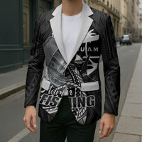 Guam Blue Marlin Fishing Blazer Guahan Fish Hook Tattoo Black Version LT14 - Polynesian Pride