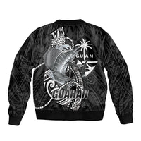 Guam Blue Marlin Fishing Bomber Jacket Guahan Fish Hook Tattoo Black Version LT14 - Polynesian Pride