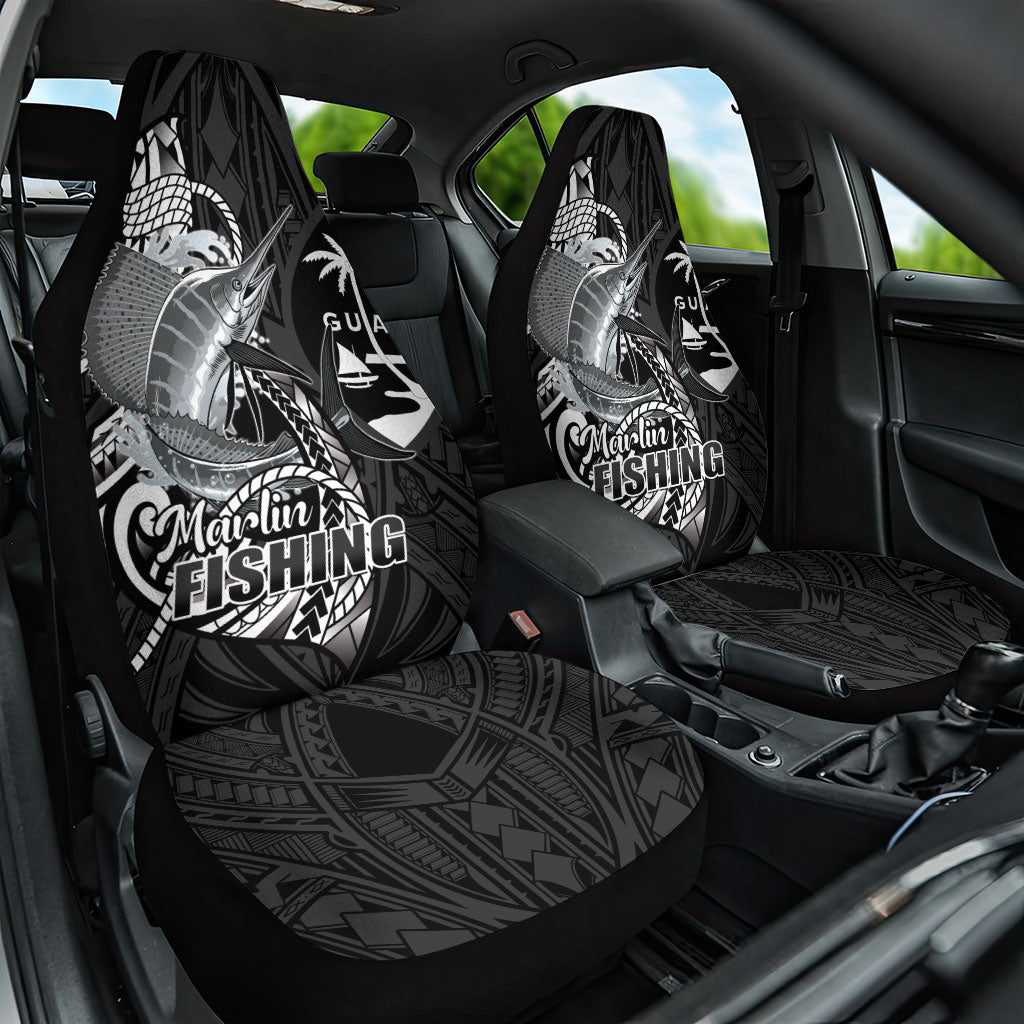 Guam Blue Marlin Fishing Car Seat Cover Guahan Fish Hook Tattoo Black Version