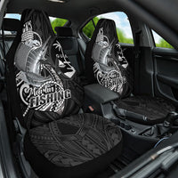 Guam Blue Marlin Fishing Car Seat Cover Guahan Fish Hook Tattoo Black Version LT14 One Size Black - Polynesian Pride