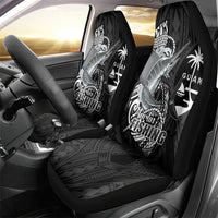 Guam Blue Marlin Fishing Car Seat Cover Guahan Fish Hook Tattoo Black Version LT14 - Polynesian Pride