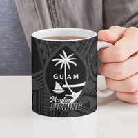 Guam Blue Marlin Fishing Ceramic Mug Guahan Fish Hook Tattoo Black Version LT14 - Polynesian Pride