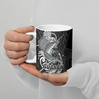 Guam Blue Marlin Fishing Ceramic Mug Guahan Fish Hook Tattoo Black Version LT14 - Polynesian Pride